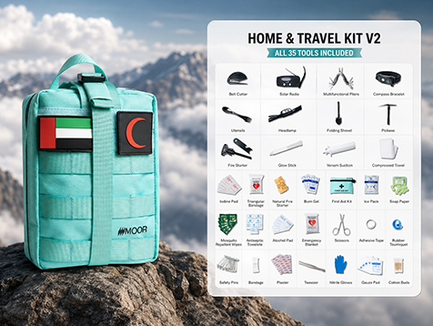 Home and Travel Kit V2 contents laid out beside the Adventure Essentials Bundle